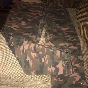 White House Black Market slim crop camouflage cargo pants